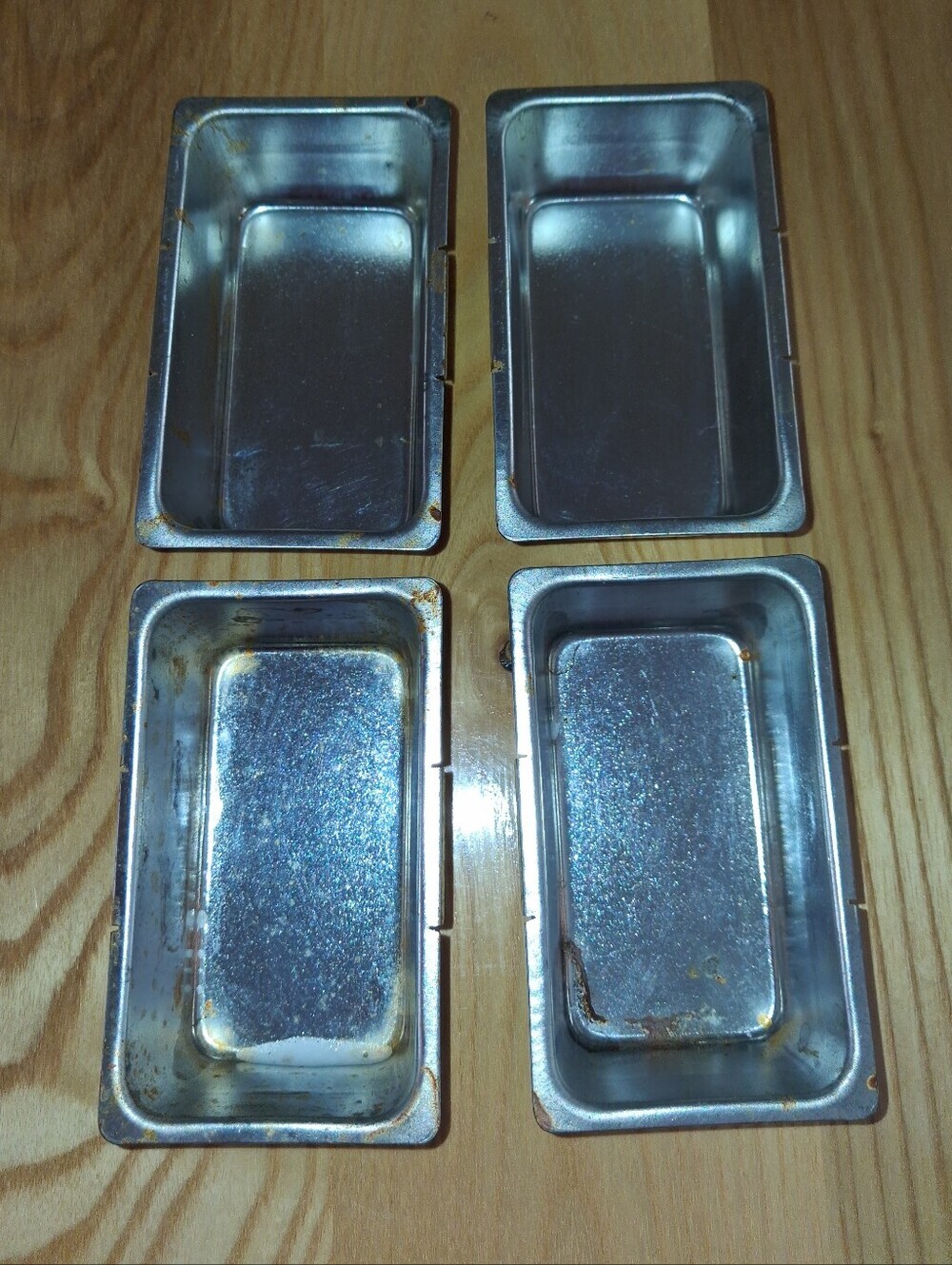 Vintage Stainless Mini Loaf Pans Set Of 4 Bakeware/Cookware/Kitchen